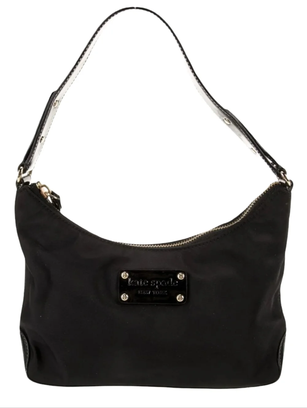 Kate Spade New York Black Nylon Shoulder Hobo Bag Authenticated